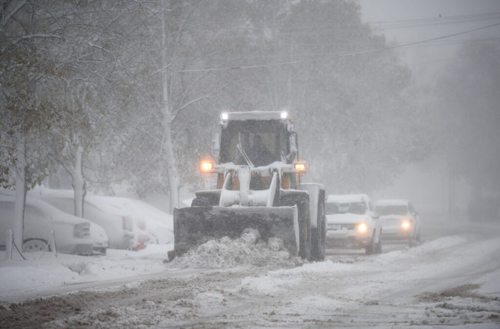 Snow-covered U.S. roads